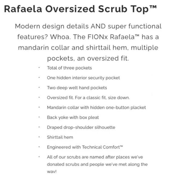 FIGS Women’s Size XXL Gray Graphite “Rafaela” Oversized Scrub Top WXXSW1003 - Picture 11 of 11